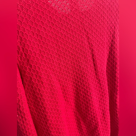 Studio Works Sweater Womens Red Pullover Crew Neck Long Sleeve Cable Knit XL - Picture 3 of 7